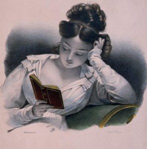 Vintage lady reading