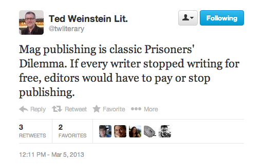 Ted Weinstein tweet on magazine publishing