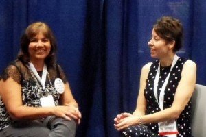Barbara Freethy, left, and agent Kristin Nelson at BEA on May 30
