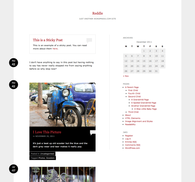 Reddle WordPress theme
