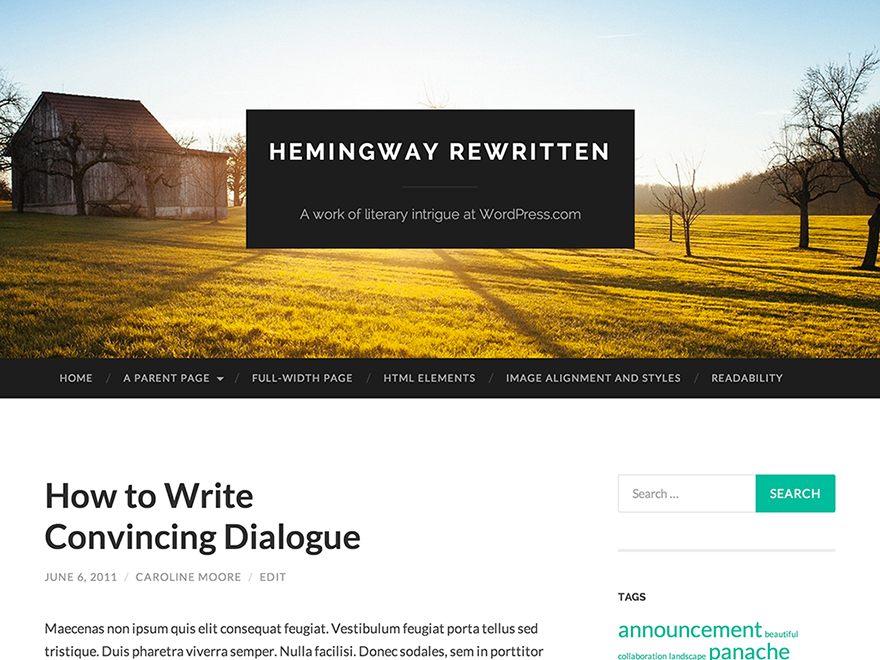 Hemingway Rewritten WordPress theme