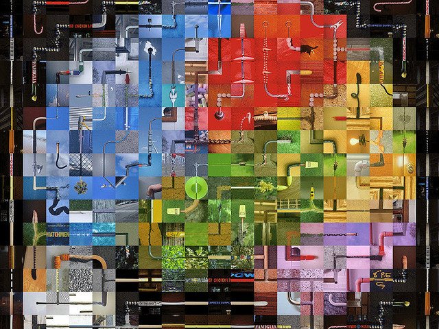 A colorful image of the brain as a collection of photographs