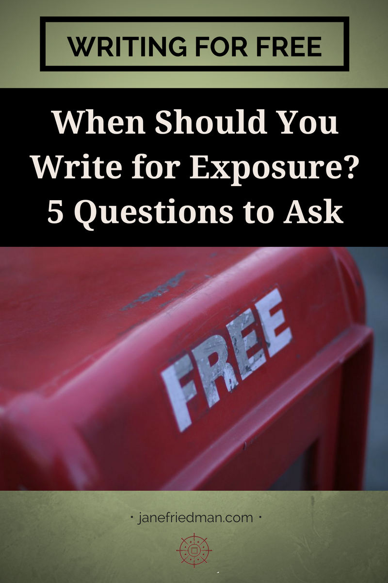 In some instances, being more visible to a particular audience or market is just as valuable (sometimes more valuable) than getting paid for the work. This can be especially true for people at the start of their career. When deciding whether to write for free—or for exposure—here are five questions writers should ask.