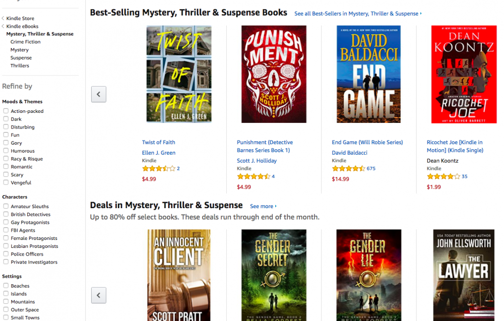 Amazon Kindle mystery thriller suspense