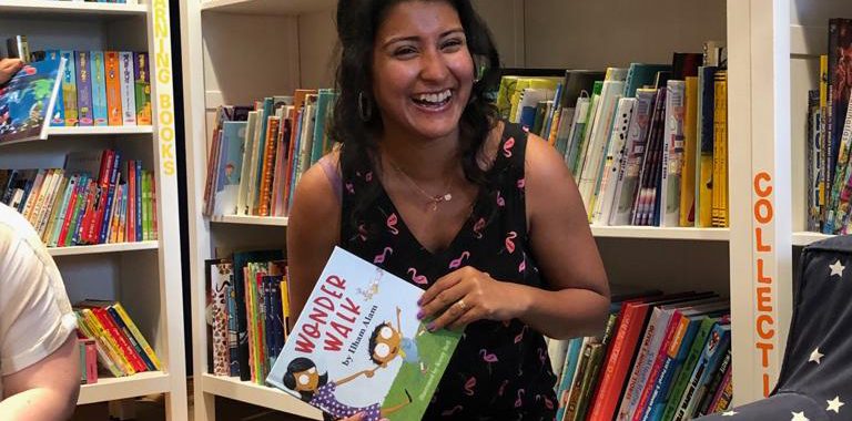 Image: author reading at children's library