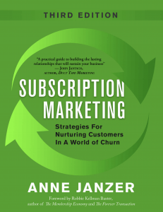 Anne Janzer Subscription Marketing Third Edition