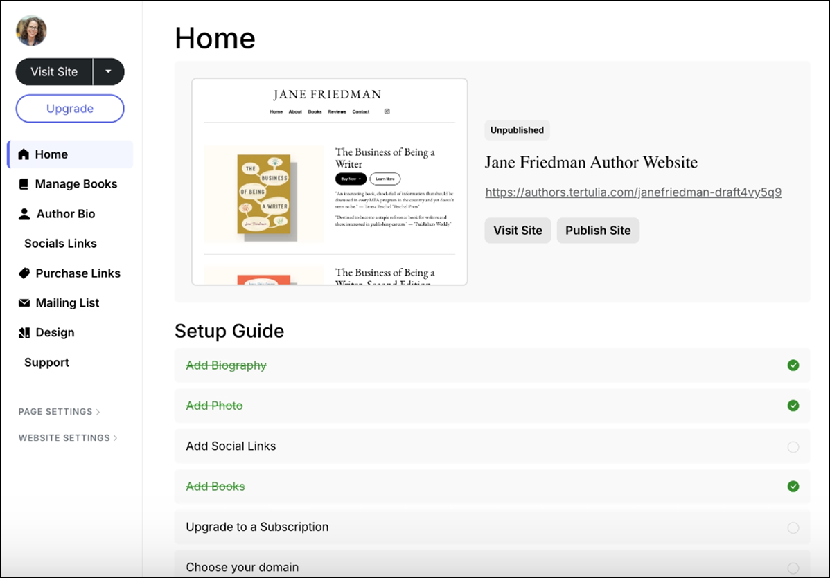Tertulia site-building tool