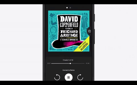 Animated GIF showing Audible Captions feature