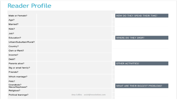 sample reader profile template from Amy Collins