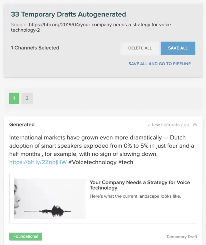 Lately screenshot of social posts preview mode